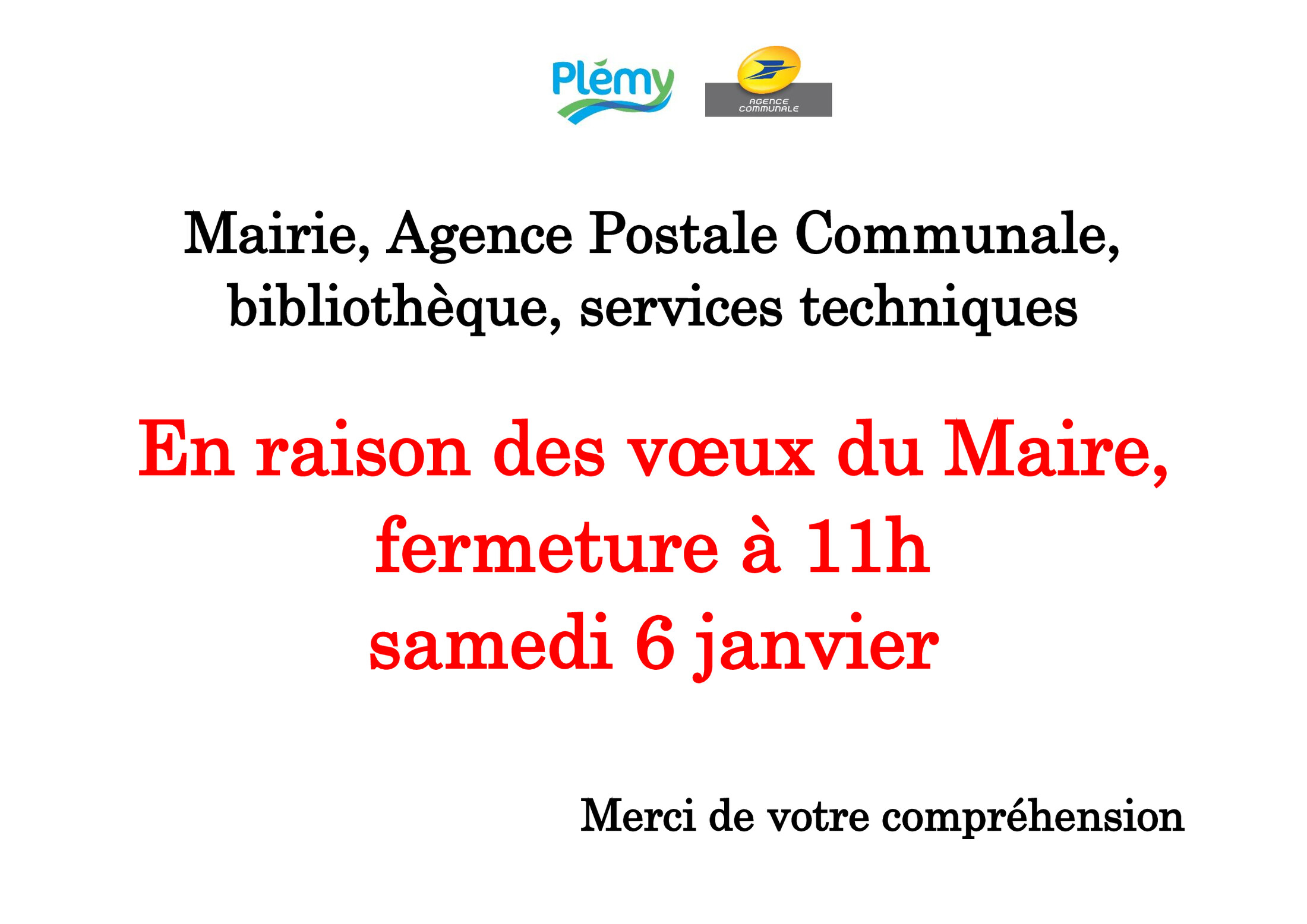 Fermeture services municipaux